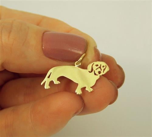 Pingente Salsicha Dachshund Ouro 18k