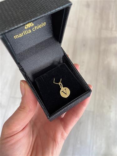 Pingente Medalha Letra Ouro 18k