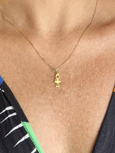 Pingente Menina de Saia Ouro 18k