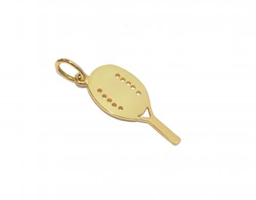 Pingente Raquete Beach Tenis Ouro 18k