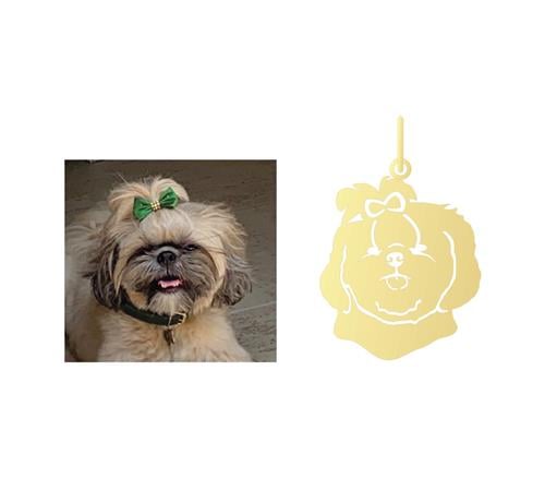 Pingente Pet Shih Tzu Ouro 18k