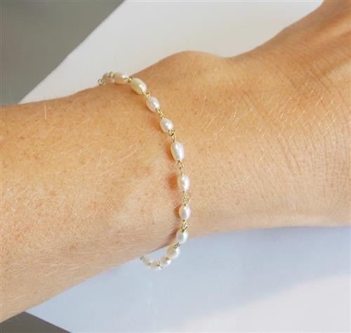 Pulseira ouro 18k com pérolas