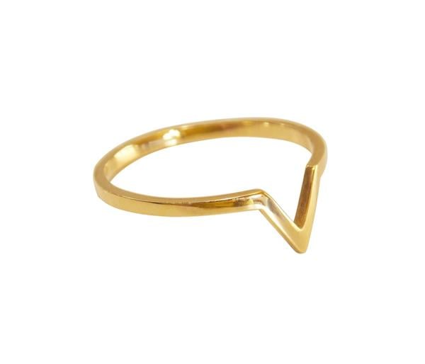 Anel V Ouro 18k