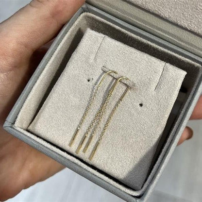 Brinco Corrente 2cm Gancho Pino Ouro 18k