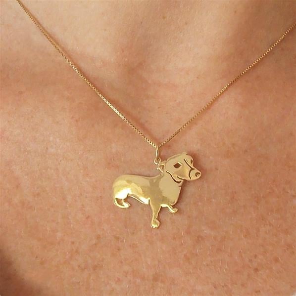 Pingente Dachshund Ouro 18k