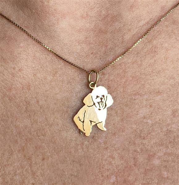 Pingente Poodle Personalizado Ouro 18k