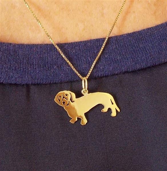 Pingente Salsicha Dachshund Ouro 18k