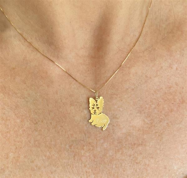 Pingente Yorkshire Nome Ouro 18K