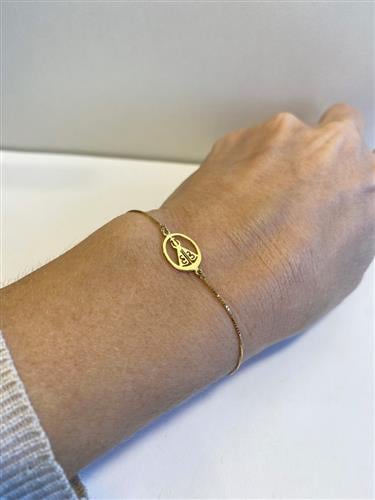 Pulseira Escapulário Menina Nossa Senhora Carmo Ouro 18K