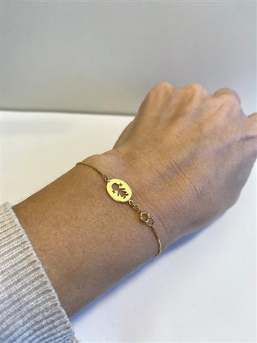 Pulseira Escapulário Menina Nossa Senhora Carmo Ouro 18K