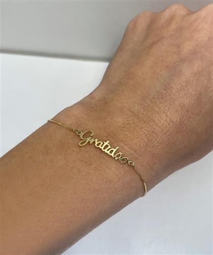 Pulseira Palavra Ouro 18K