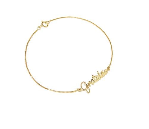 Pulseira Palavra Ouro 18K