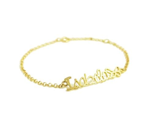 Pulseira Infantil Nome Borboleta Ouro 18K