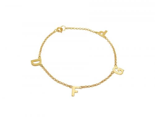 Pulseira Letras Ouro 18k