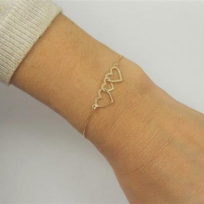 Pulseira Ouro 18k Três Corações