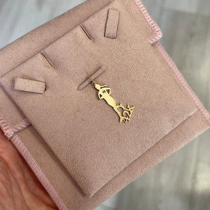 Pingente Corredora Maratona Ouro 18k