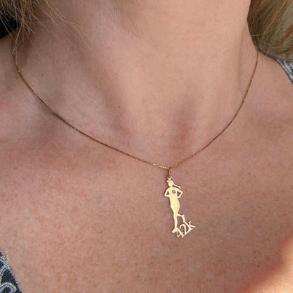 Pingente Corredora Maratona Ouro 18k