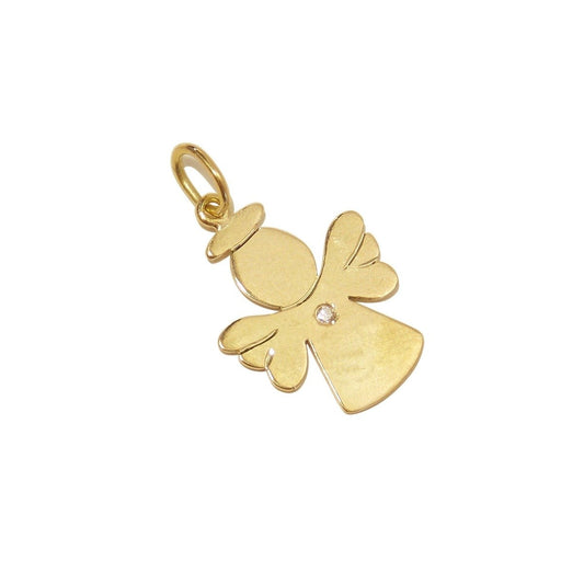 Pingente Anjo Diamante Ouro 18k