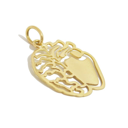 Pingente Coração e Cérebro Ouro 18k