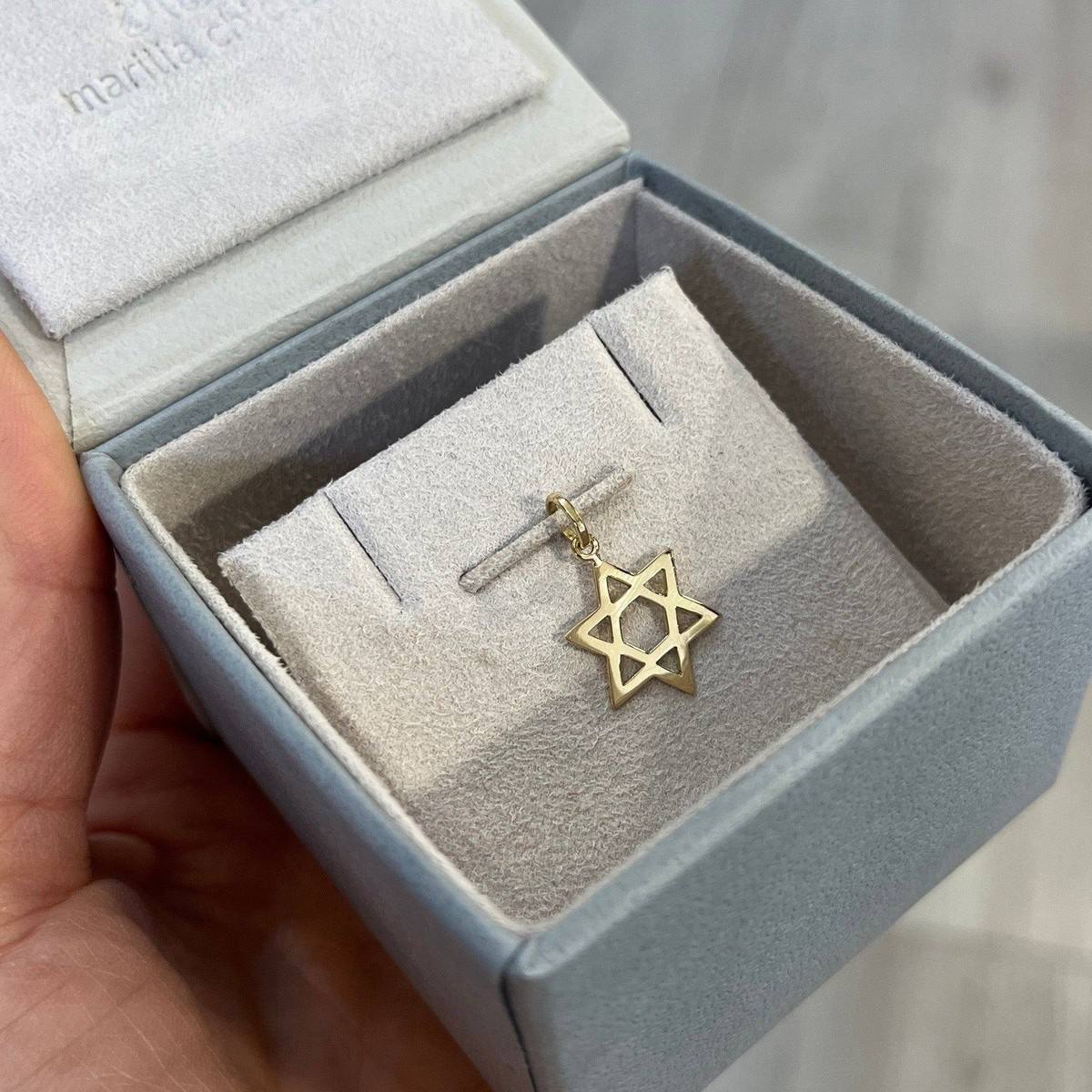 Pingente Estrela de David Ouro 18k