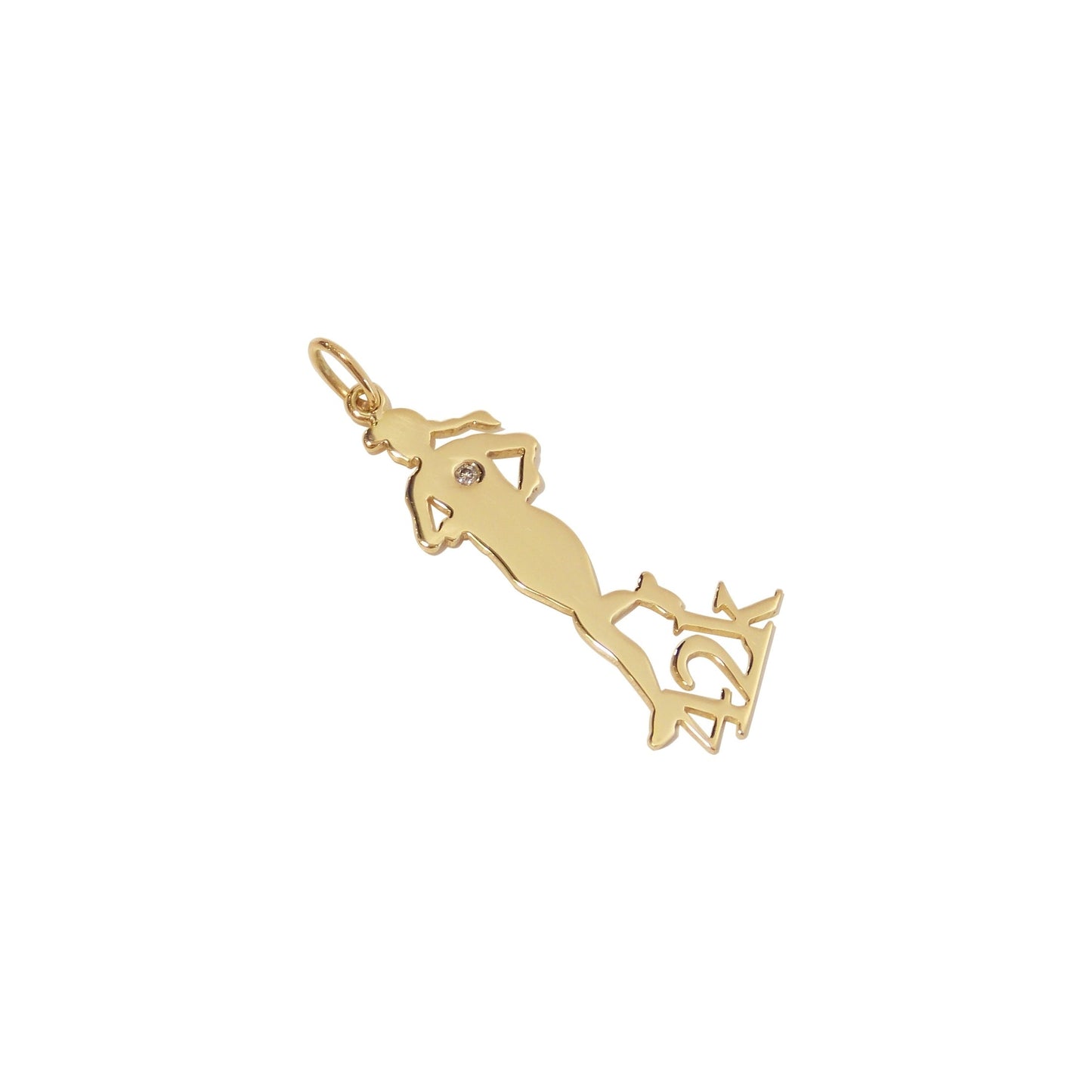 Pingente Corredora Maratona Ouro 18k