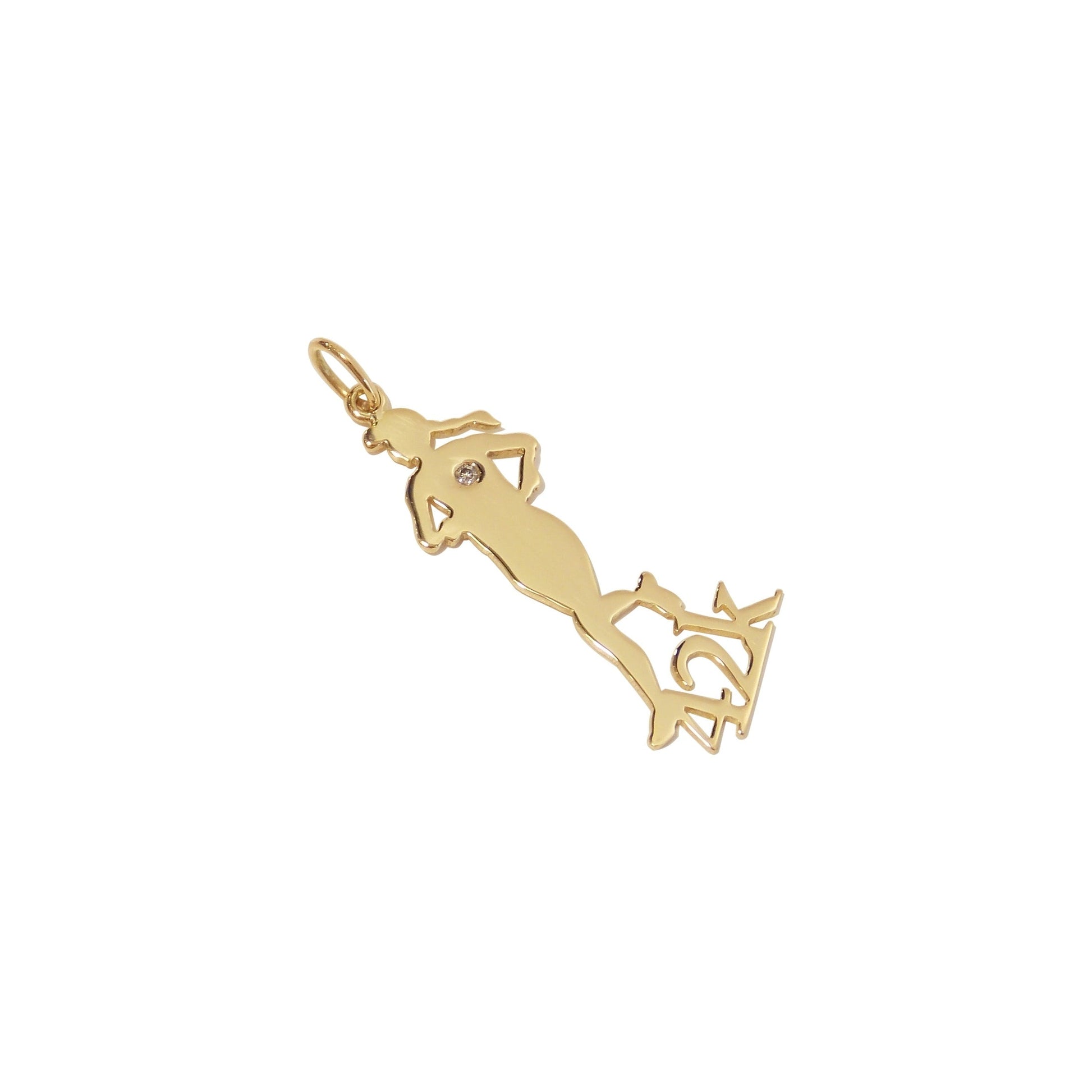 Pingente Corredora Maratona Ouro 18k