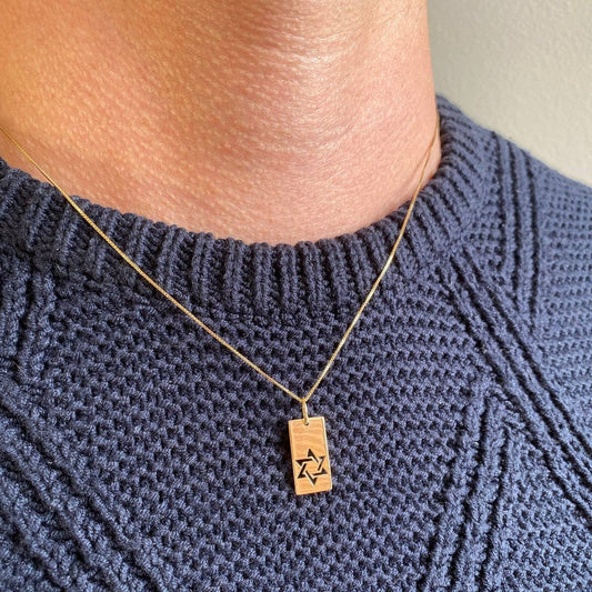 Pingente Medalha Estrela de Davi Ouro 18k