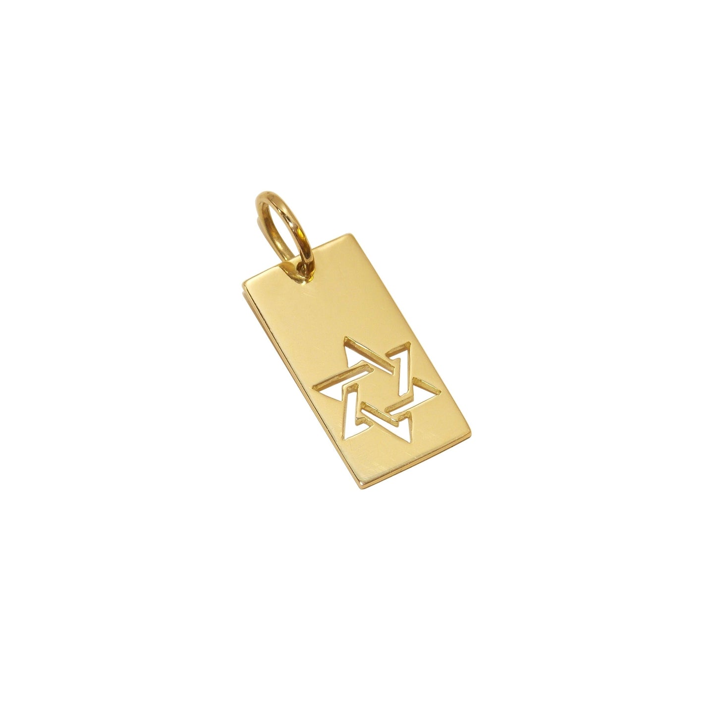 Pingente Medalha Estrela de Davi Ouro 18k