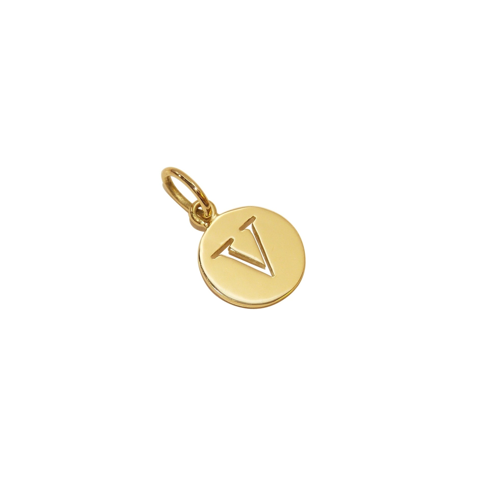 Pingente Medalha Letra Ouro 18k