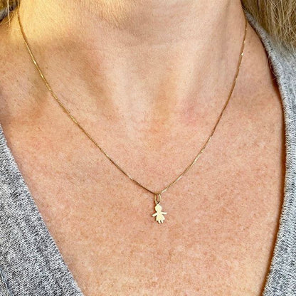 Pingente Menina 8mm Ouro 18k