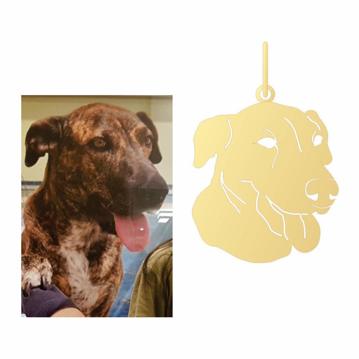 Pingente Pet Vira Lata Ouro 18K