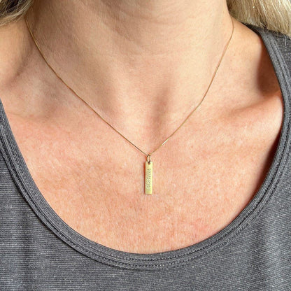 Pingente Placa Retangular Nome Ouro 18k