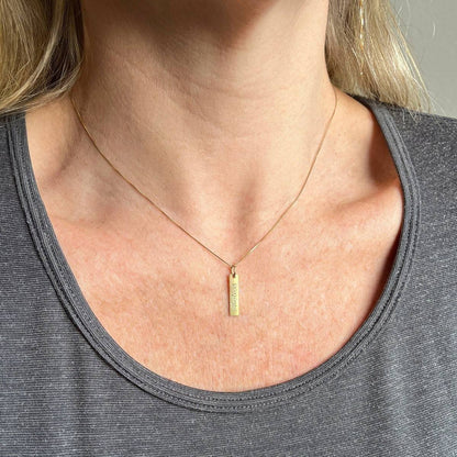 Pingente Placa Retangular Nome Ouro 18k