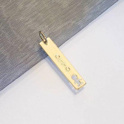 Pingente Placa Vertical Menino Ouro 18k