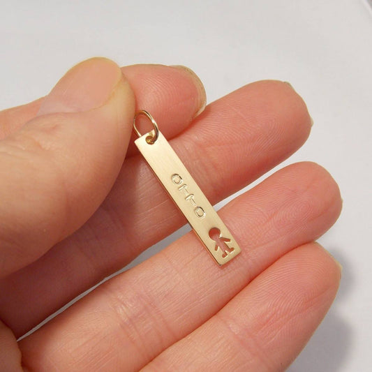 Pingente Placa Vertical Menino Ouro 18k