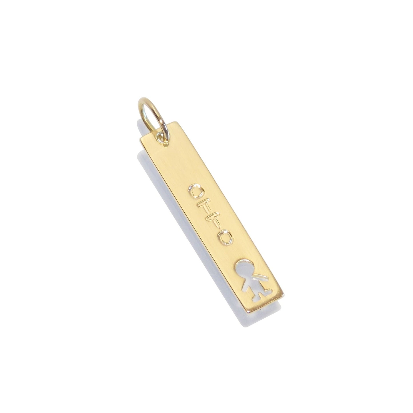 Pingente Placa Vertical Menino Ouro 18k