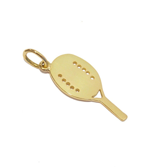 Pingente Raquete Beach Tenis Ouro 18k