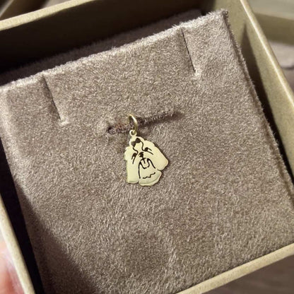 Pingente Shih Tzu laço na embalagem