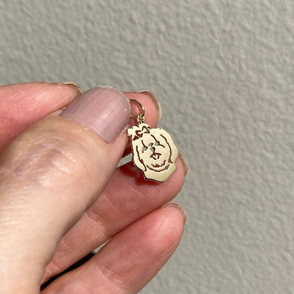 Pingente Shih Tzu Ouro 18k na mão