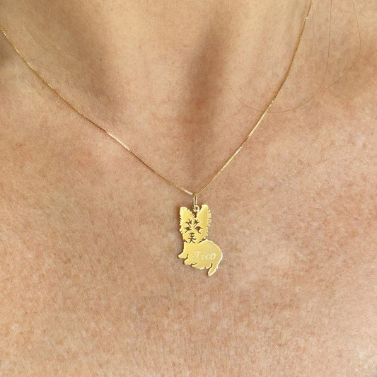 Pingente Yorkshire Nome Ouro 18K