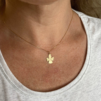Pingente Anjo Diamante Ouro 18k