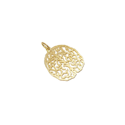 pingente cerebro Ouro 18k em fundo branco