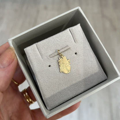 Pingente Coração Órgão Ouro 18k