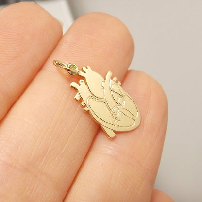 Pingente Coração Órgão Ouro 18k