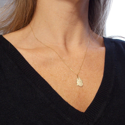Pingente Coração Órgão Ouro 18k