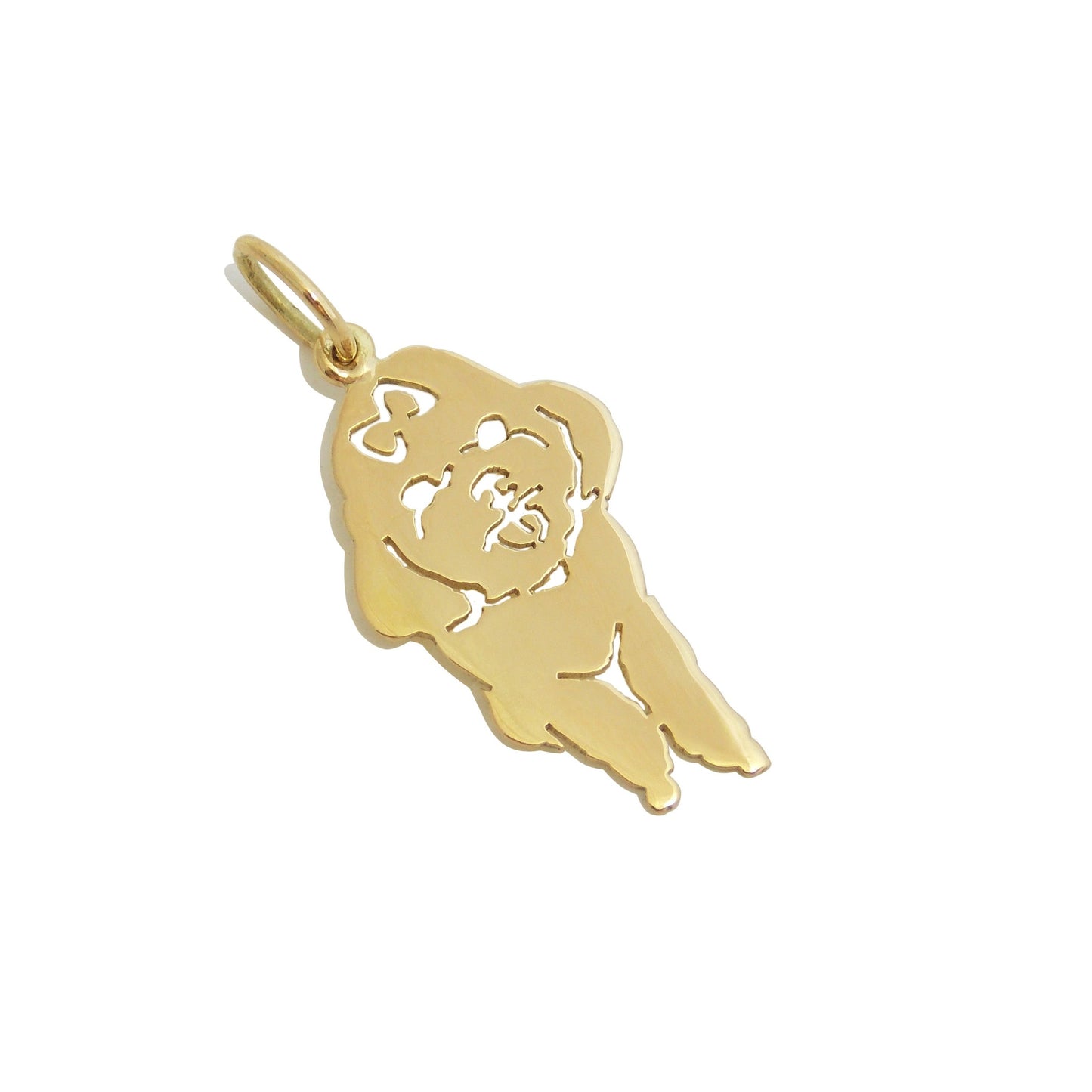Pingente Poodle Laço Ouro 18k
