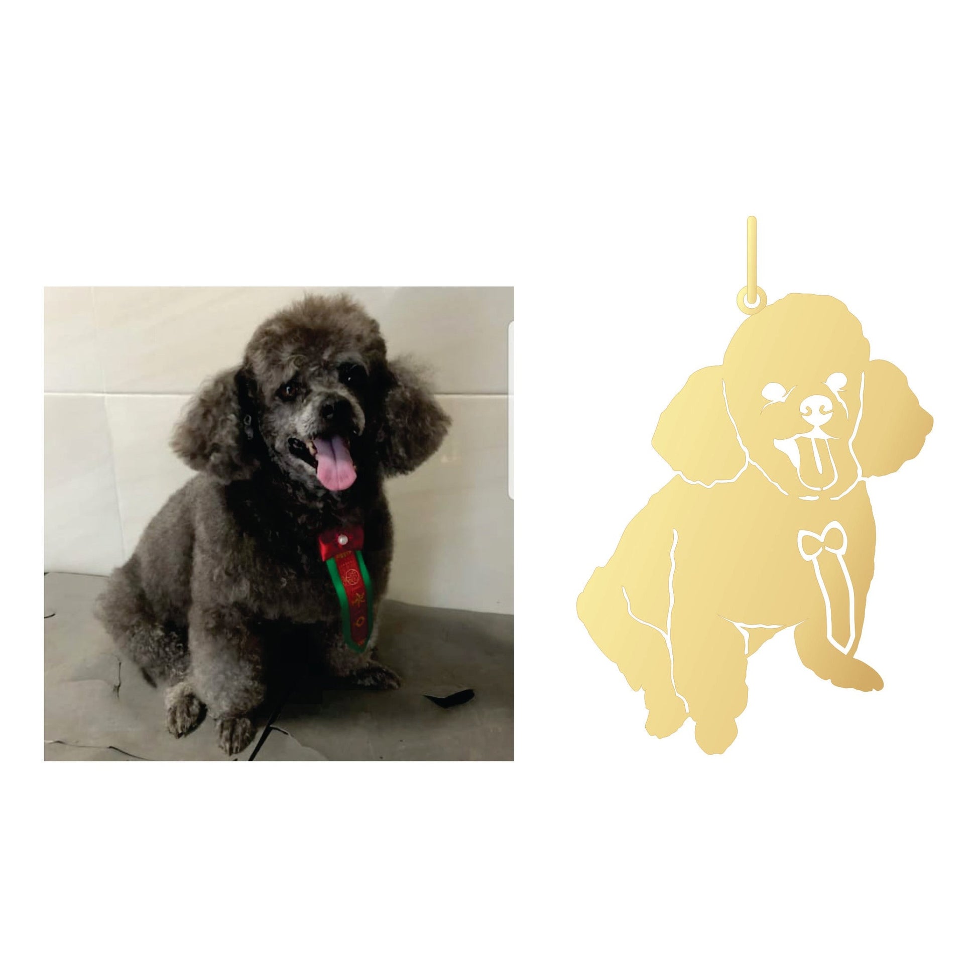 Pingente Poodle Personalizado Ouro 18k