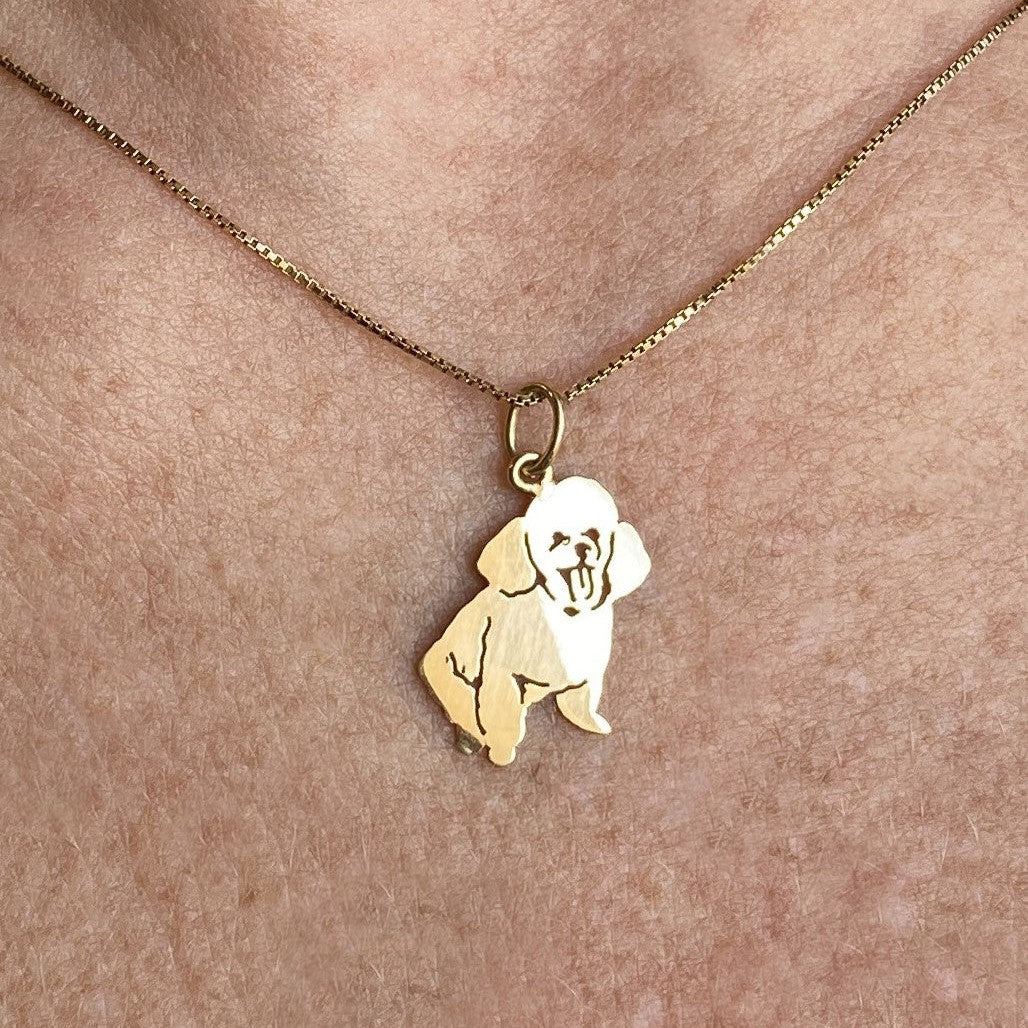Pingente Poodle Personalizado Ouro 18k