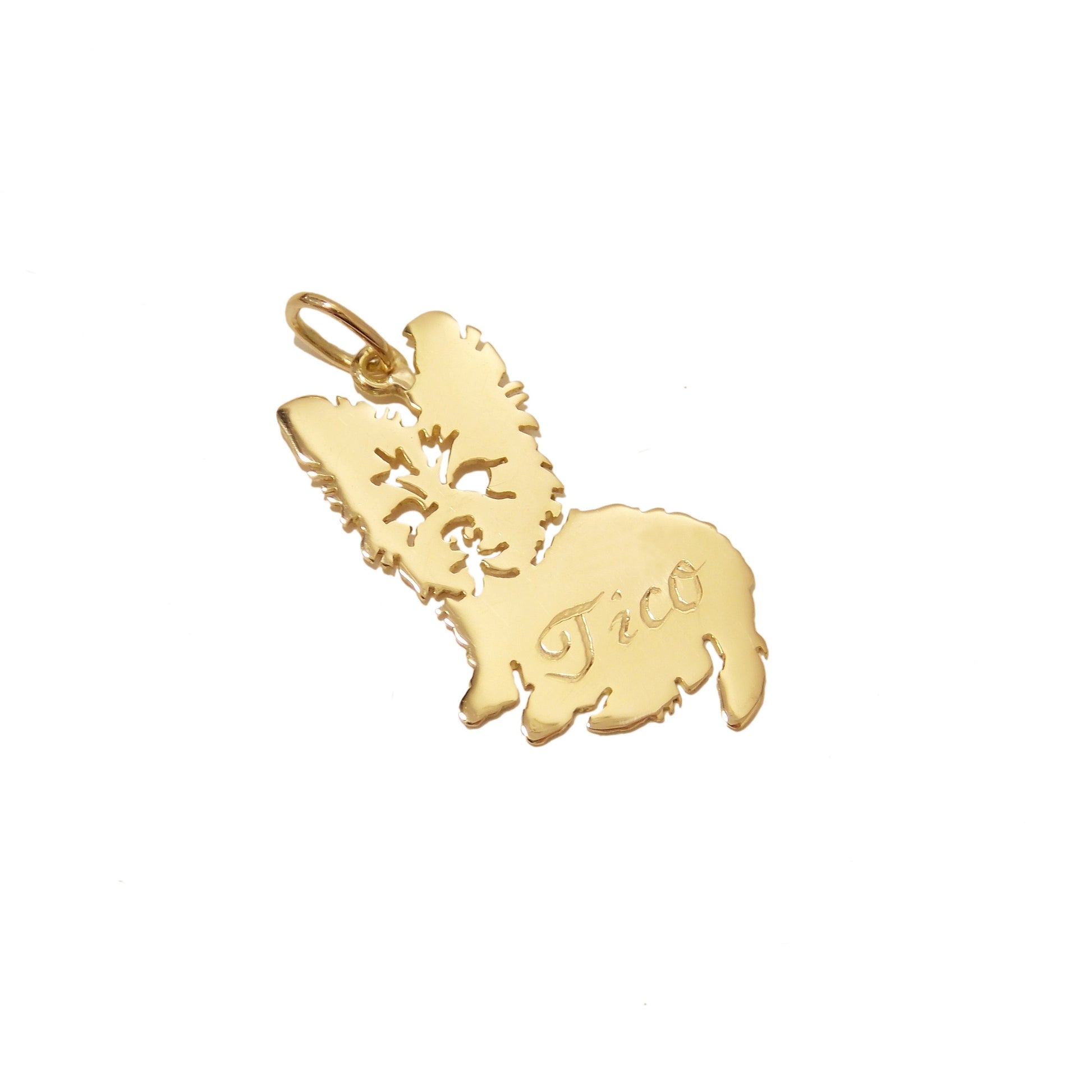 Pingente Yorkshire Nome Ouro 18K