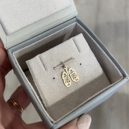 Pingente Pulmão Detalhes Ouro 18k